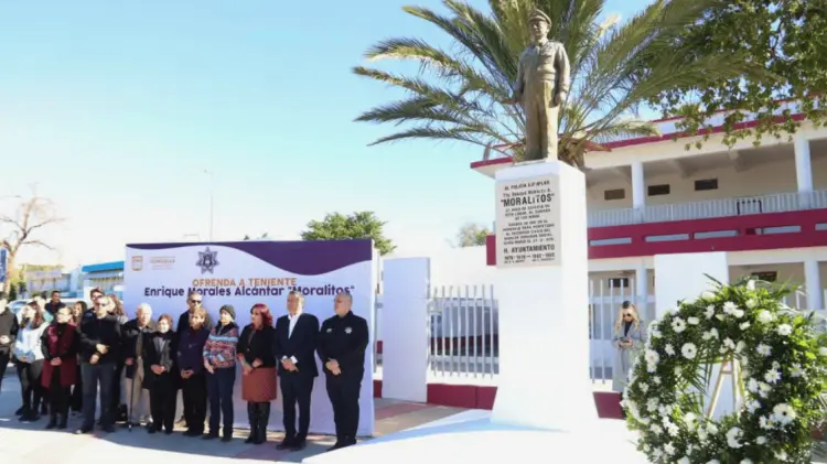 Este sábado la Policía de Hermosillo homenajeó al teniente Moralitos. (Foto: Jorge Flores/EXPRESO)