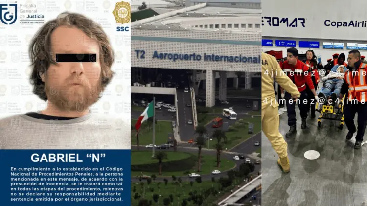 Gabriel N fue detenido tras atacar con una navaja a un venezolano en el AICM. (Foto: Cortesía)