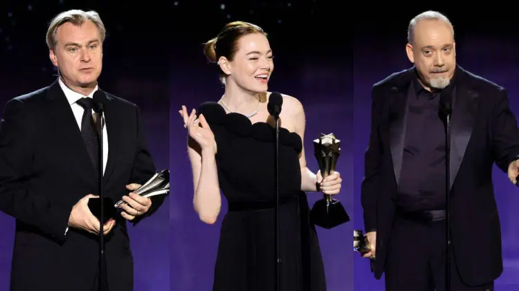 Christopher Nolan, Emma Stone y Paul Giamatti entre los ganadores de la noche. (Especial/EXPRESO)