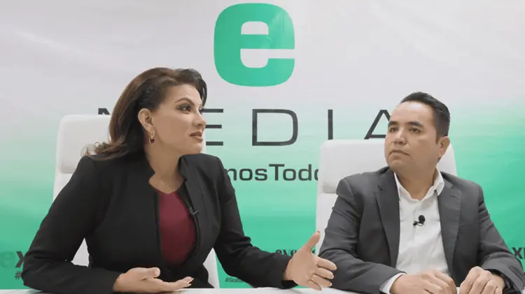 Lorenia Valles y Heriberto Aguilar en entrevista para e Media. (Foto: Cristian Ruiz/EXPRESO)