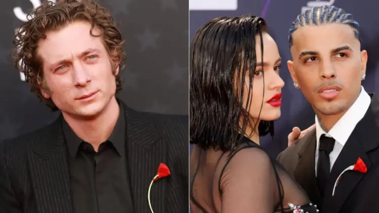 Jeremy Allen portó el mismo broche de Rauw Alejandro cuando estaba con Rosalía. (Especial/EXPRESO)