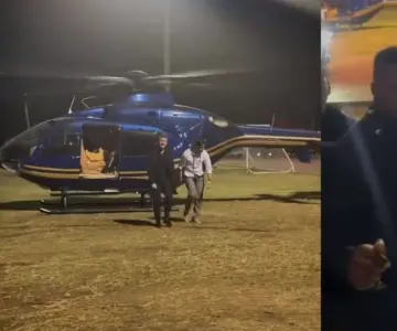 Luis Miguel baja de su helicóptero para encontrarse con sus fans