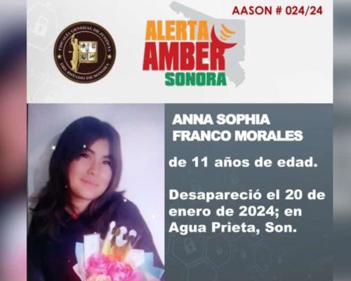 Activan Alerta Amber para localizar a menor de 11 años