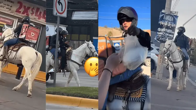 Felipe, su pareja Andrea, y el caballo El Diamante, protagonizaron esta viral historia. (Cortesía)