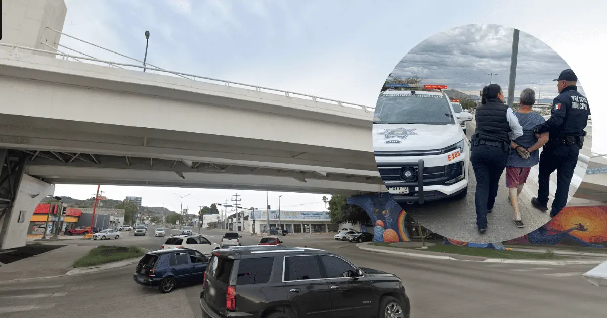 Policías convencen a hombre de no arrojarse del puente del bulevar Morelos