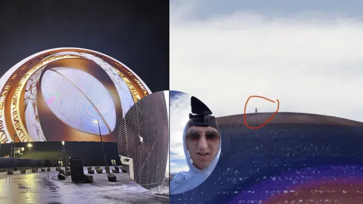 Un hombre llamó la atención al llegar a lo más alto de The Sphere en Las Vegas. (Foto: Cortesía)