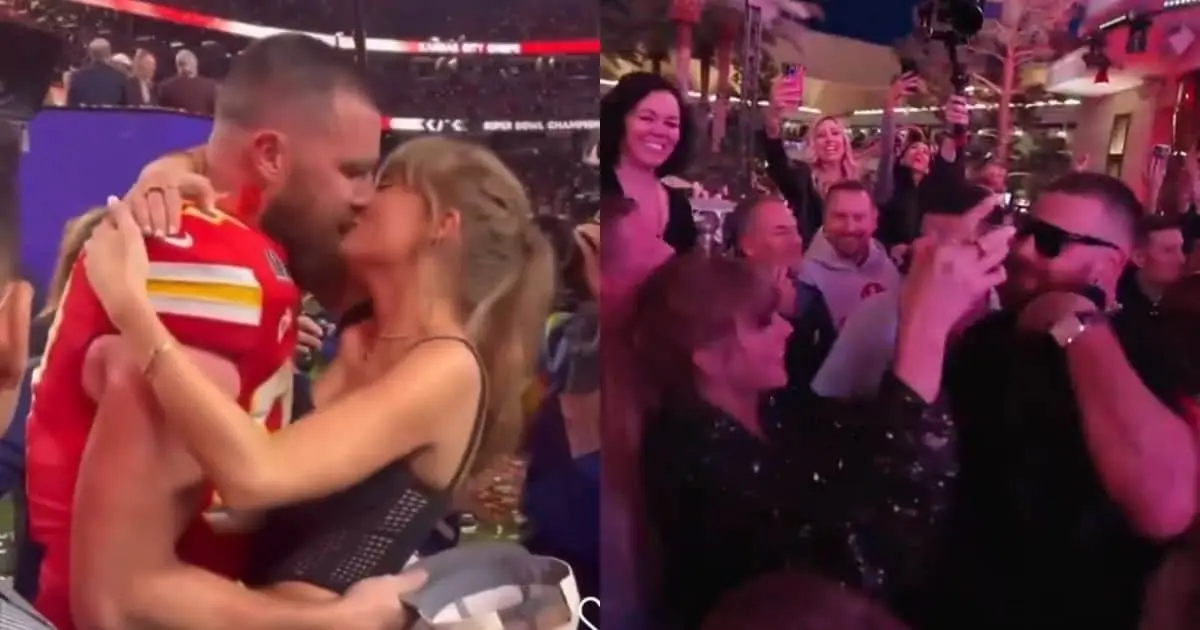 Así fue el festejo entre Taylor Swift y Travis Kelce tras el Super Bowl
