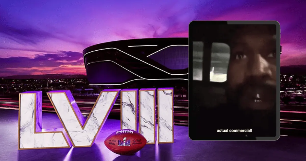 Kanye sorprende con un video selfie como anuncio durante el Super Bowl