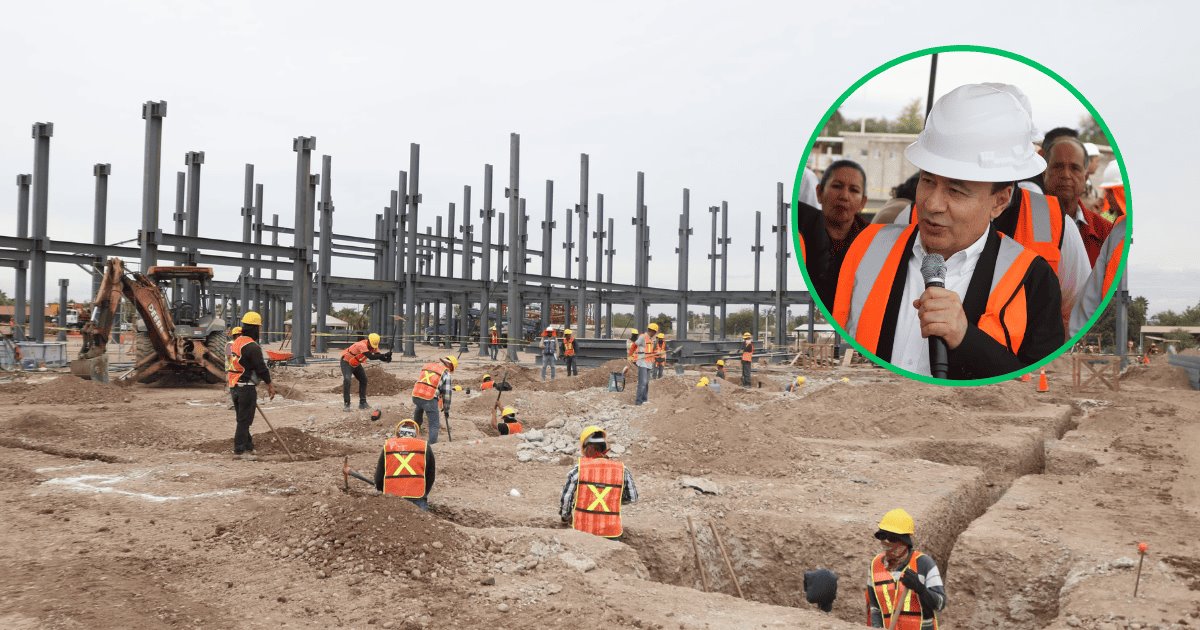 Gobernador supervisa avance del nuevo hospital del IMSS en Navojoa