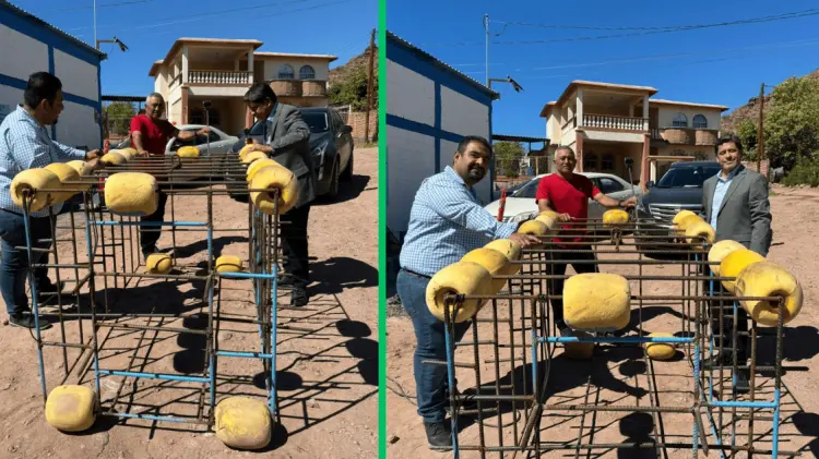 Este es el prototipo de jaula contra tiburones que se ha realizado en Guaymas. (Foto: Cortesía)