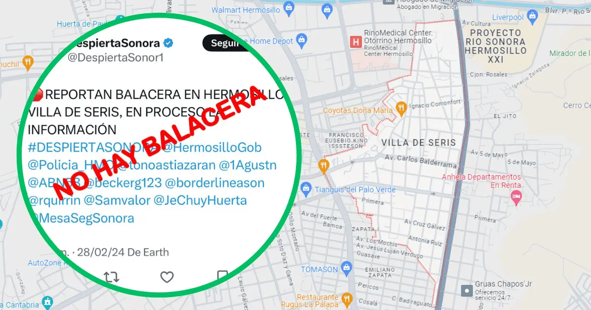 Policía Municipal desmiente supuesta balacera en Villa de Seris