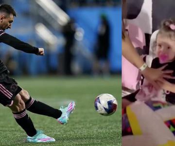 Niña recibe balonazo de Messi y reacción de padre se viraliza