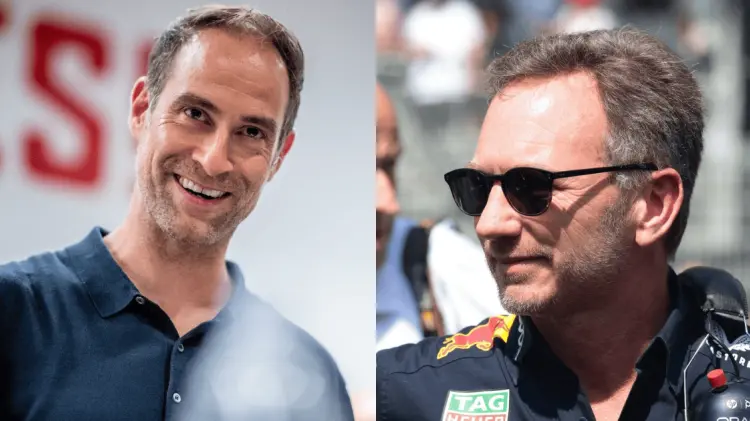 Oliver Mintzlaff, director general de Red Bull y Christian Horner jefe de equipo de Red Bull Racing.