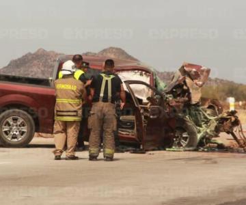 Fuerte choque en carretera Hermosillo-Guaymas deja una persona sin vida