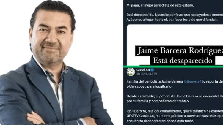 Jaime Barrera desapareció la tarde de este lunes. (Foto: Tomada de redes)