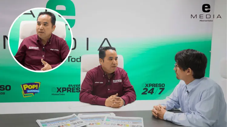 Heriberto Aguilar visitó las instalaciones de e Media. (Fotos: Ramón Munguía / EXPRESO)