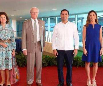 Gobernador de Yucatán recibe a los reyes de Suecia