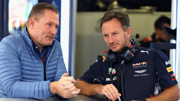 Jos Verstappen y Christian Horner. (Foto: Especial / EXPRESO)