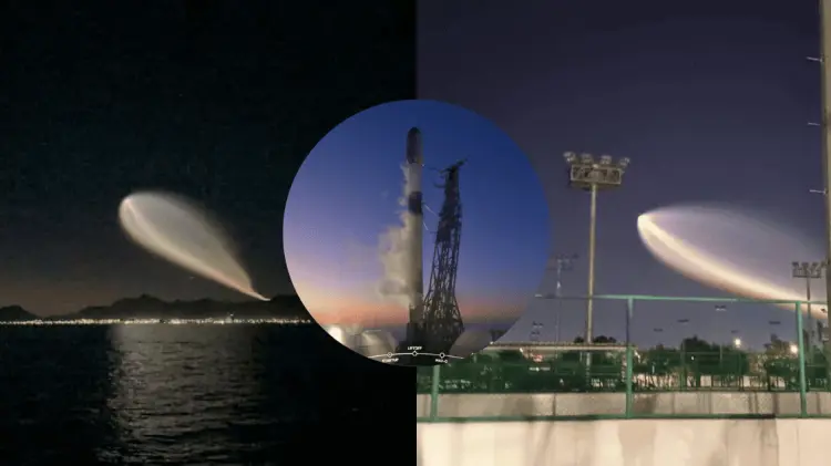 El Falcon 9 de SpaceX volvió a asombrar a más de uno en el noroeste de México. (Foto: Cortesía)