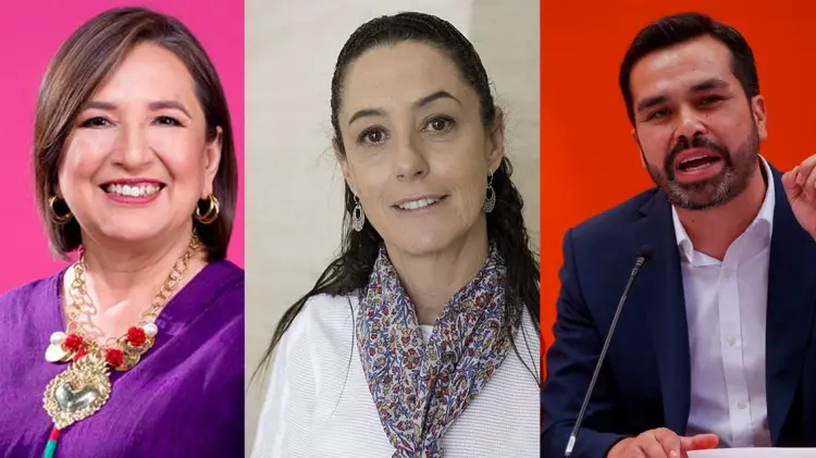 Xóchitl Gálvez, Claudia Sheinbaum y Jorge Máynez. (Especial / EXPRESO)