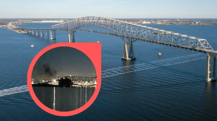 El puente Francis Scott Key fue derribado alrededor de la 1:30 AM, hora local. (Foto: Cortesía)
