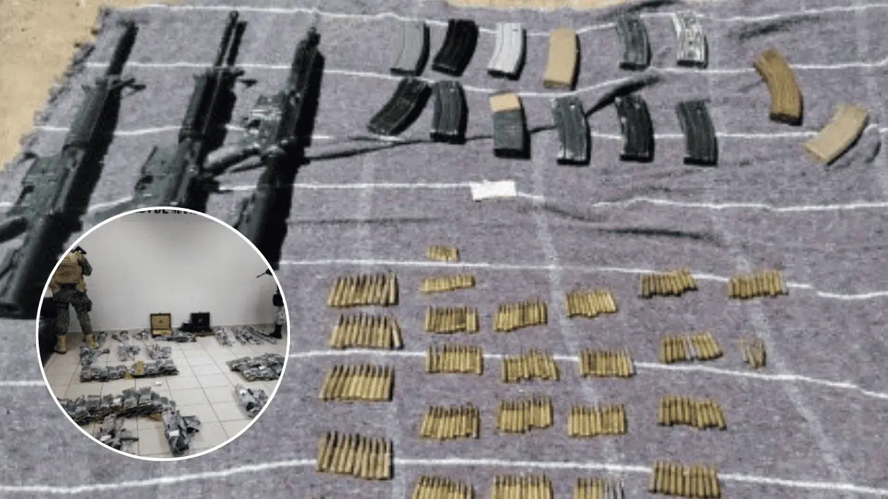 Decomisan arsenal y detienen a dos personas en SLRC y Pitiquito