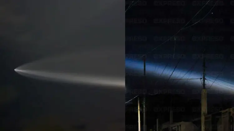 El cohete no fue tan visible en Hermosillo debido al cielo nublado. (Fotos: Cristian Ruiz/EXPRESO)