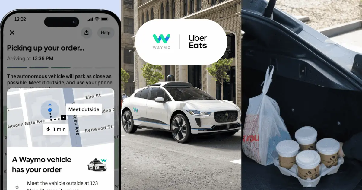 Uber Eats inicia en Phoenix entregas autónomas en carros Waymo