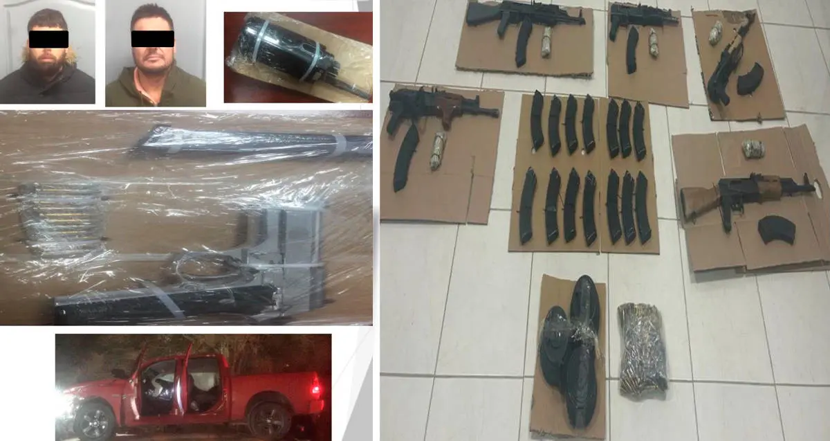 Decomisan arsenales y detienen a dos personas en el norte de Sonora