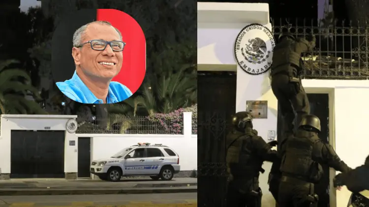 Policías de Ecuador irrumpieron la embajada de México para detener a Jorge Glas. (Foto: Cortesía)