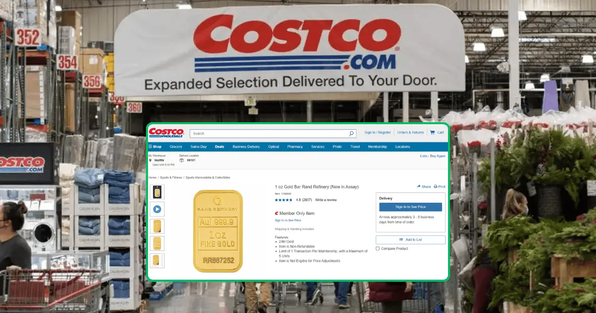 Costco triunfa agregando a su catalogo la venta de lingotes de oro