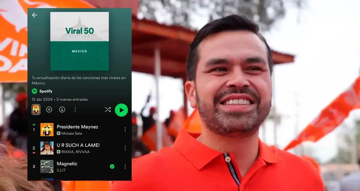 Máynez encabeza lista de las 50 más virales en Spotify