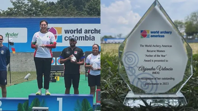 Alejandra Valencia fue reconocida junto a otros arqueros mexicanos. (Fotos: X/@micozito)