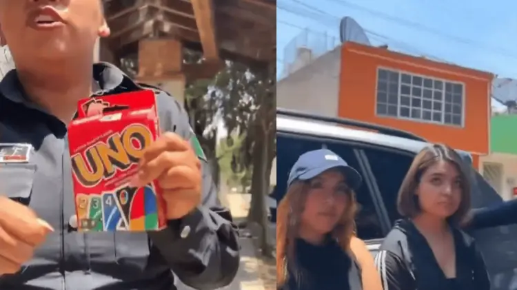 Una ciudadana intervino para evitar que los jóvenes fueran detenidos por jugar Uno. (Cortesía)