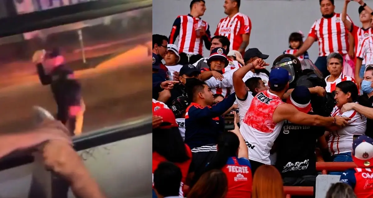 VIDEO | Policía lanza piedras a aficionados de Chivas; hay 97 detenidos