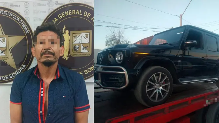 El vehículo Mercedes-Benz tenía placas de Arizona. (Fotos: FGE de Sonora)