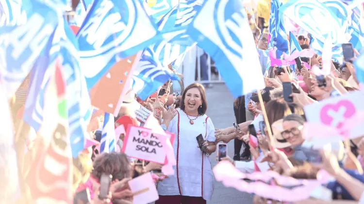 Xóchitl Gálvez sostuvo un mitin con simpatizantes en Hermosillo. (Foto: Ramón Munguía/EXPRESO)