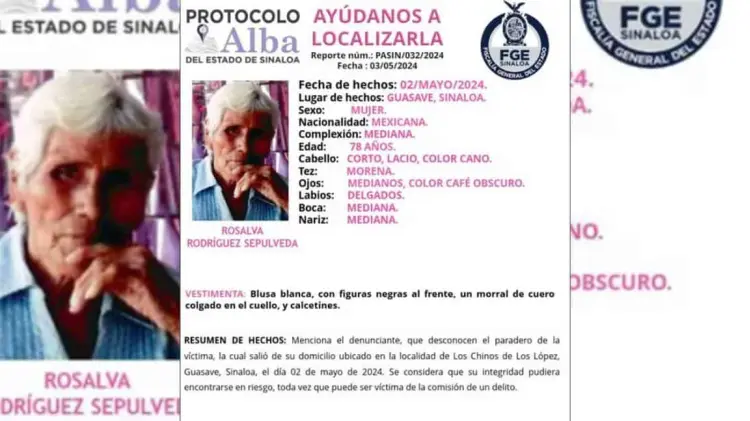 Rosalba Rodríguez salió de su casa el 2 de mayo y fue localizada sin vida