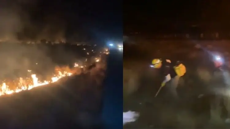 Elementos de Bomberos de Guaymas acudieron a combatir el fuego. (Foto: Protección Civil Sonora)