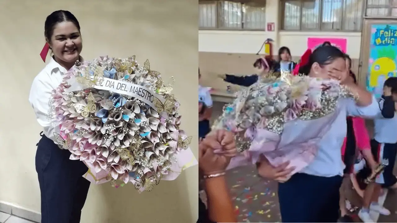 Sorprenden a maestra Claudia con conmovedor gesto