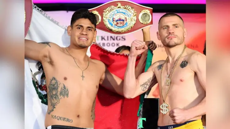 Emanuel Navarrete y Denys Berinchyk vencieron la báscula este viernes. (Foto: X/@trboxing)