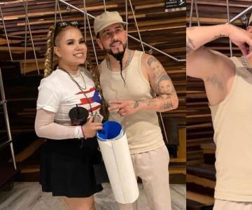 Dazlyn y Ariana cumplen su sueño de conocer a Yandel en las Fiestas del Pitic