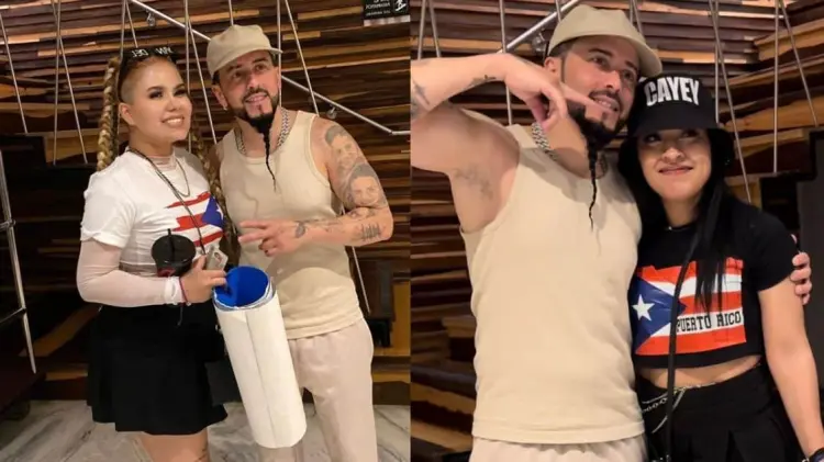 Dazlyn de la Cruz y Ariana Esparza fueron recibidas por el artista tras su concierto. (Foto: Cortesía)
