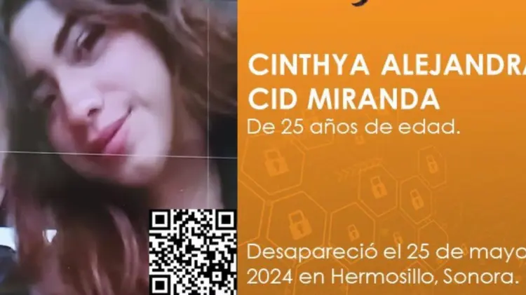 La Fiscalía de Sonora compartió la cédula de búsqueda de la joven. (Foto: FGJE Sonora)
