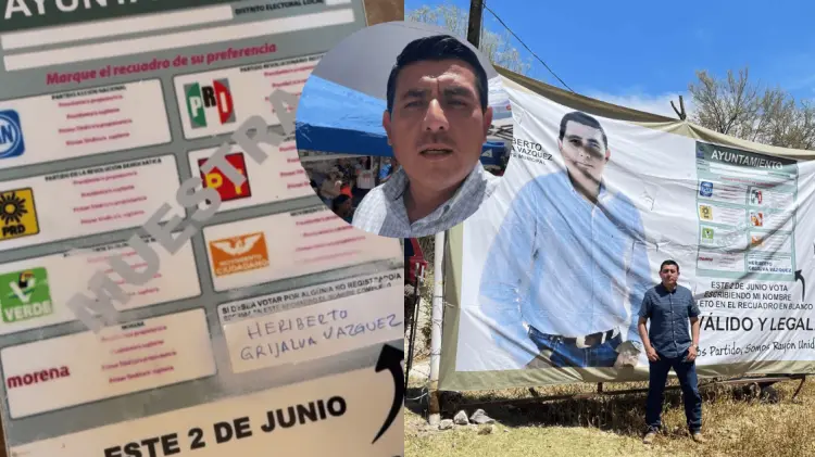 Los ciudadanos votaron a puño y letra por Heriberto Grijalva en Rayón, Sonora. (Foto: Cortesía)