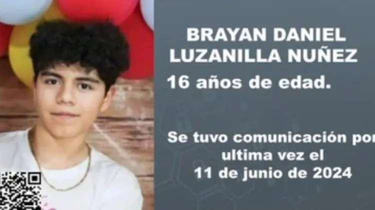 La FGJE Sonora emitió la ficha de búsqueda de Brayan Daniel Luzanilla Nuñez. (Foto: FGJE Sonora)