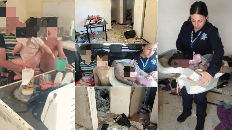 Dos menores de 10 y 8 años, así como un bebé de 9 meses, fueron rescatados. (Foto: Cortesía)