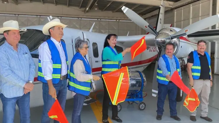 Fátima Rodríguez Mendoza, titular de Sagarhpa, anunció los vuelos este jueves. (María José Noyola)