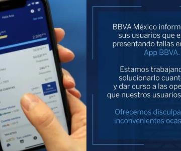 BBVA presenta fallas en su aplicación este viernes