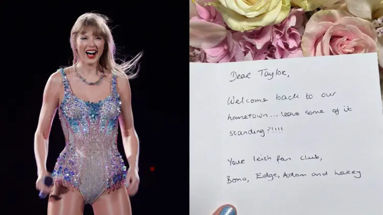 U2 envía flores  a Taylor Swift antes  de shows en Dublin